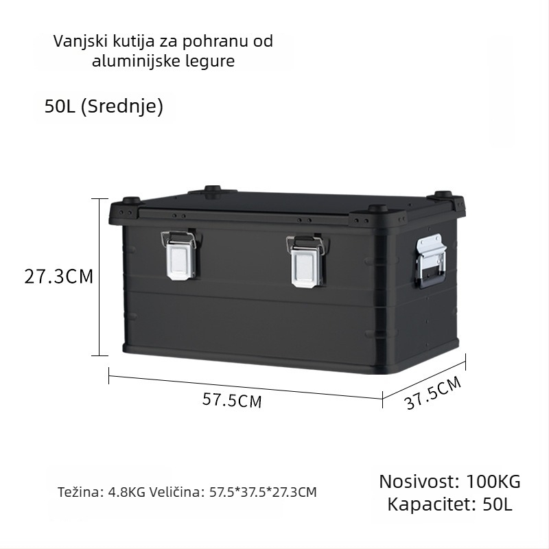 Vanjska kutija za kampiranje od aluminijske legure, velika kapaciteta, praktičan putnički organizator