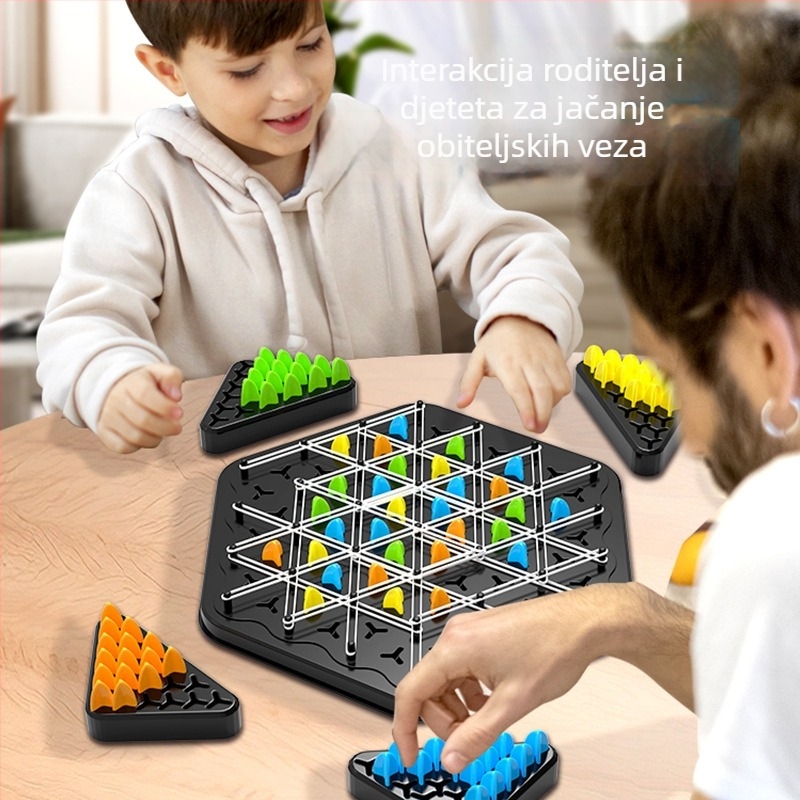 Lančano geometrijsko šah s gumicama za dva igrača — obrazovna obiteljska stolna igra