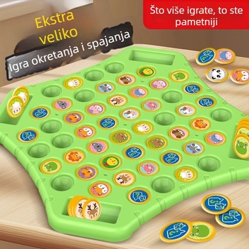 Dječja memorijska igra s preokretnim pločicama za dva igrača – interaktivna edukativna mozgalica