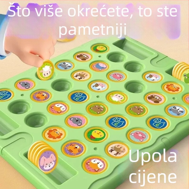 Dječja memorijska igra s preokretnim pločicama za dva igrača – interaktivna edukativna mozgalica