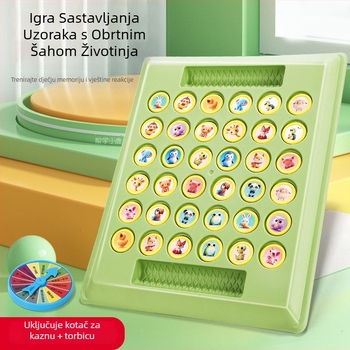 Dječja igra s velikim životinjama – flip memorijska igra za dva igrača, usklađivanje i razvoj pažnje i kognitivnih sposobnosti
