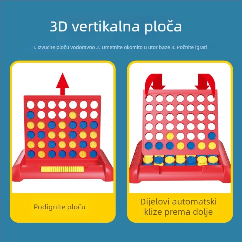 3D Četiri u nizu – edukativna igra za djecu za dva igrača