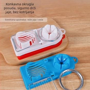 Nehrđajući čelični rezač za jaja s reznom žicom, dvostruka funkcija, za obična jaja i jaja prepelica