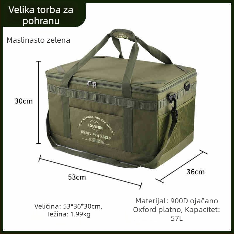 LOVORK Sklopiva torba za skladištenje na otvorenom, kamping oprema, velikog kapaciteta