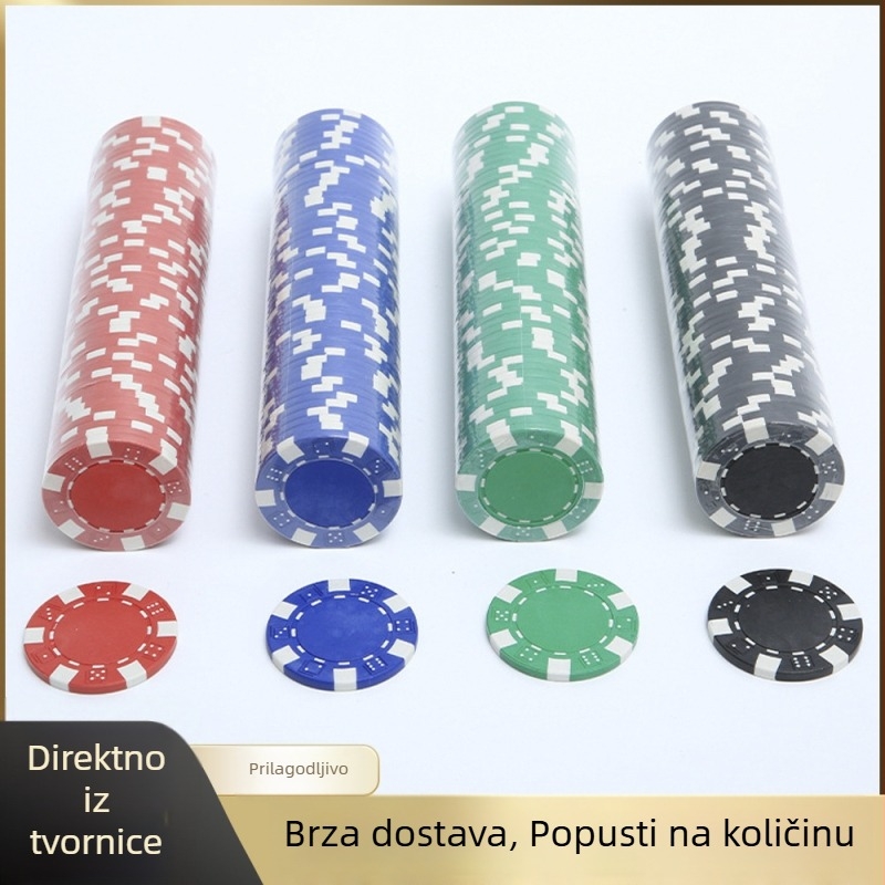 Set čipova i tokena za baccarat, mahjong i Texas Hold'em poker — PS materijal, promjer 40 mm, debljina 3,1 mm, 100 kom., raznobojne