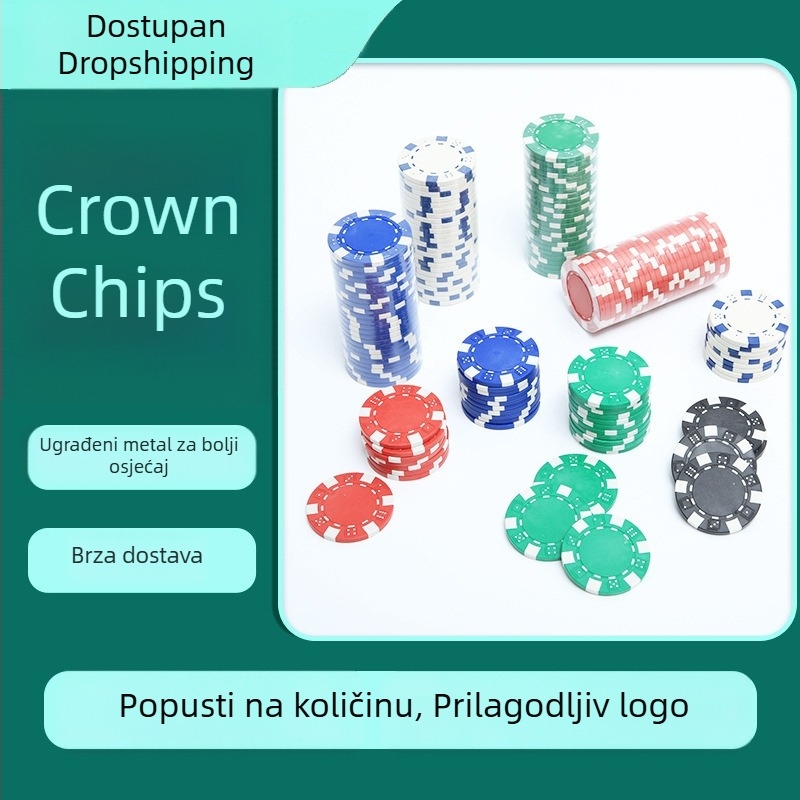 Set čipova i tokena za baccarat, mahjong i Texas Hold'em poker — PS materijal, promjer 40 mm, debljina 3,1 mm, 100 kom., raznobojne
