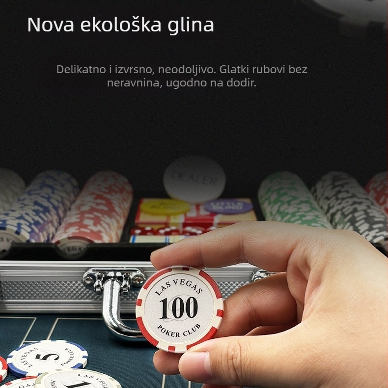 Kraljevski čip žeton s ugrađenim metalnim umetkom, prilagodljiv logotip, za Texas Hold’em, Mahjong i Baccarat – nagradni žeton za igru