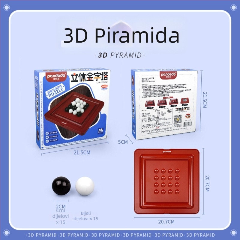 3D obiteljska društvena igra: Connect Four i Gomoku, crno-bijeli stolni igra, poklon za starije osobe