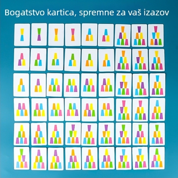 Interaktivna slagalica s čašicama za roditelje i djecu, razvoj logičkog razmišljanja — didaktička stolna igra za djecu