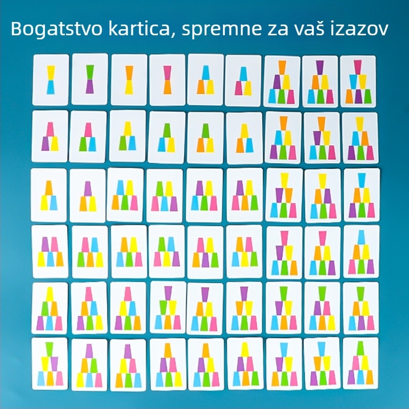 Interaktivna slagalica s čašicama za roditelje i djecu, razvoj logičkog razmišljanja — didaktička stolna igra za djecu
