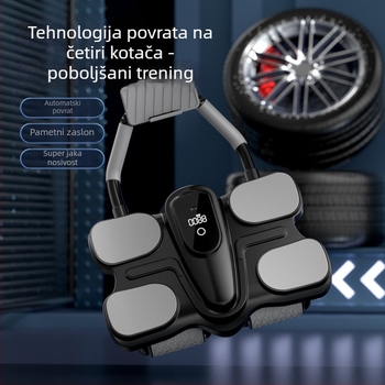 Četverokotačna kolut za trbušne mišiće s automatskim odzivanjem, podrška za lakat, fitness alat muškarce i žene
