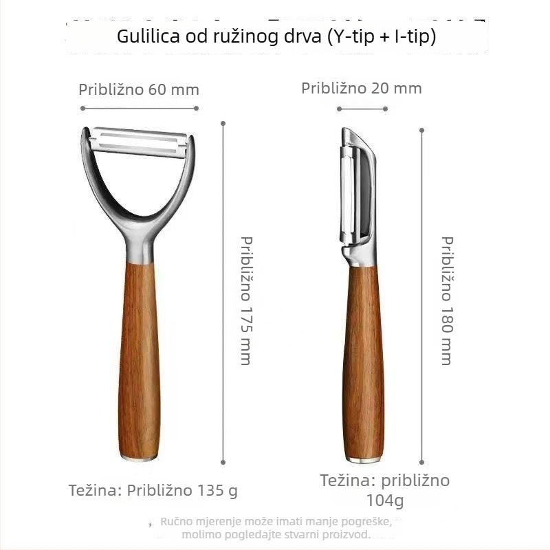 Oguljivač od ružinog drveta za kuhinju – guljenje voća i povrća