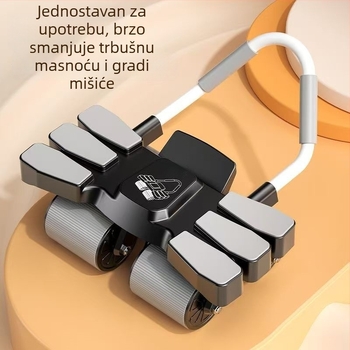 Kolo za trbuh s 4 kotačićima i 6 podrškom za lakte, automatsko vraćanje, ravna podrška za kućnu fitness opremu