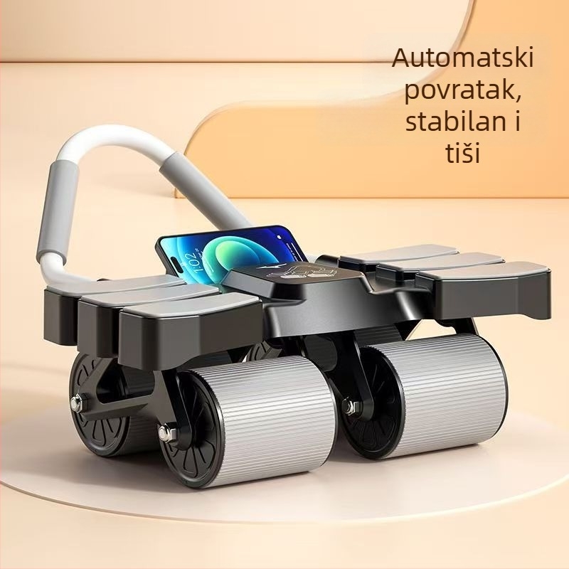 Kolo za trbuh s 4 kotačićima i 6 podrškom za lakte, automatsko vraćanje, ravna podrška za kućnu fitness opremu