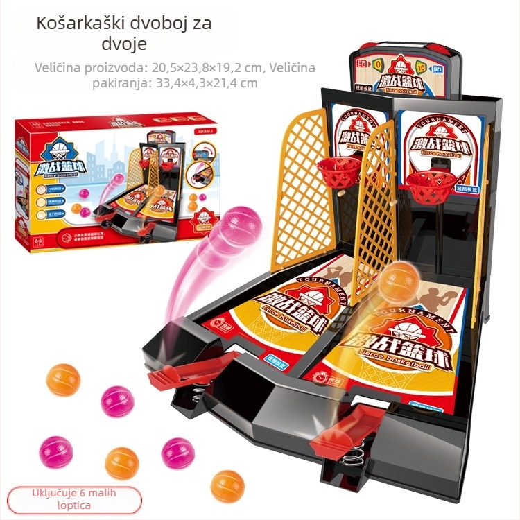 Dječja stolna igra s prstnim košarkom, dvostrano interaktivna za djecu 4–6 godina