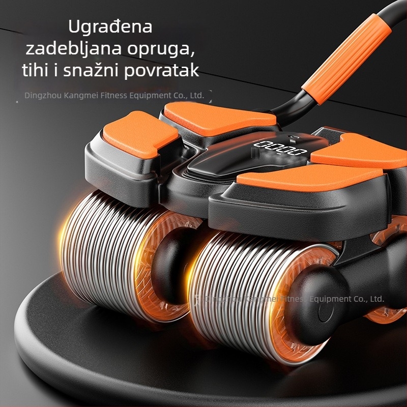 Kotač za trbušnjake s četiri kotača, automatski povratak, kućni trening za muškarce i žene, vježbanje trbušnih mišića, model 2025