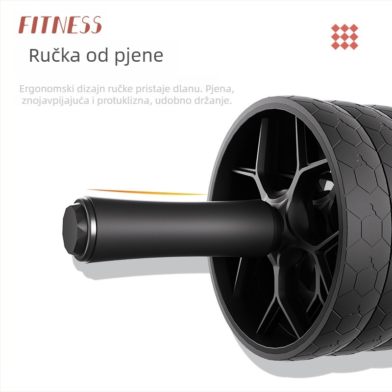 Kućni fitness uređaj za trbušne mišiće – kolut za trbuh s dva ili tri kotača, tih, protuklizan, za jačanje trbuha