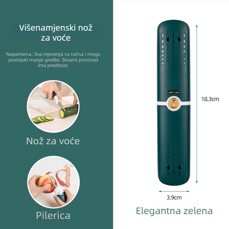 2-u-1 dvostruko glavi nož za voće i guljač – mini kuhinjski alat za jabuke i krumpire
