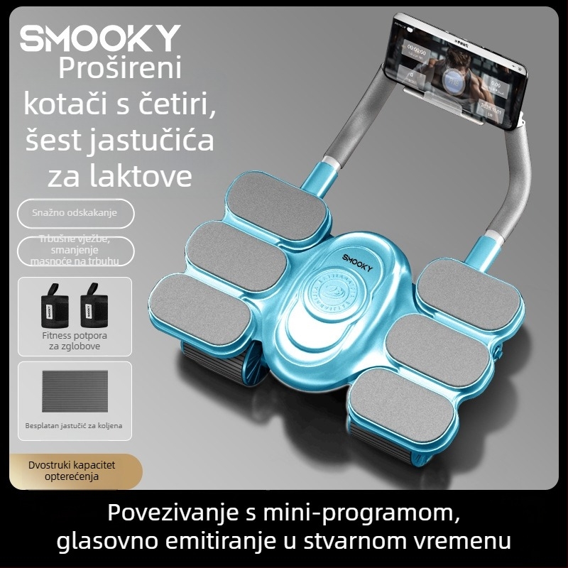 Kolo za trbušne mišiće s četiri kotača i automatskim vraćanjem, novi model 2026, za kućnu uporabu – alat za treniranje trbušnih mišića