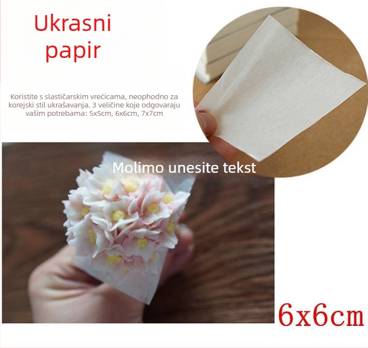 Masno-otporni papir za pečenje 7×7 cm, 500 listova u paketu; korejskog stila ukrasni papir za ukrašavanje, uljni papir i para papir