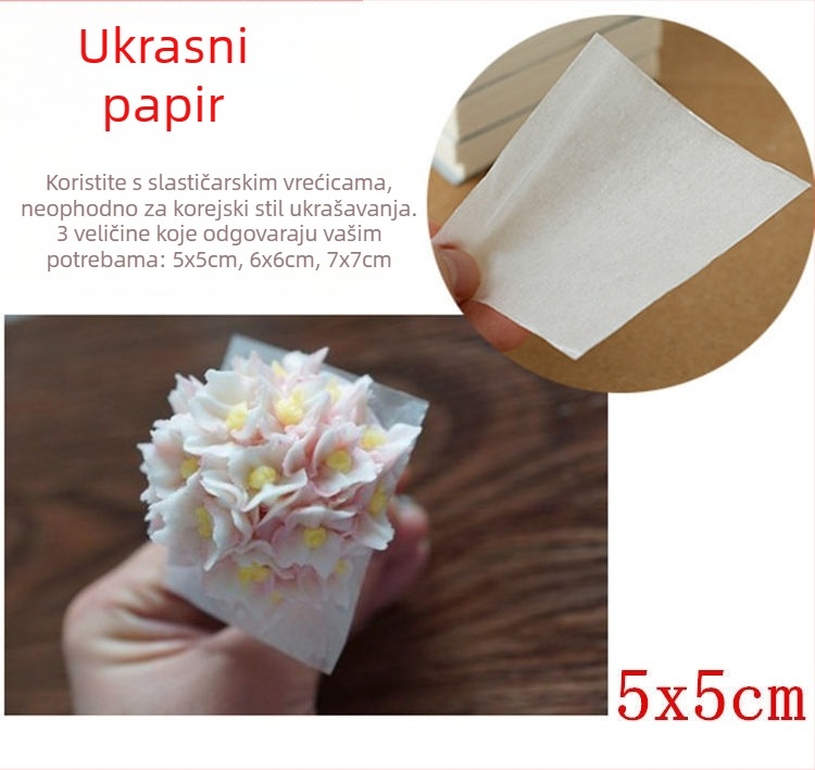 Masno-otporni papir za pečenje 7×7 cm, 500 listova u paketu; korejskog stila ukrasni papir za ukrašavanje, uljni papir i para papir