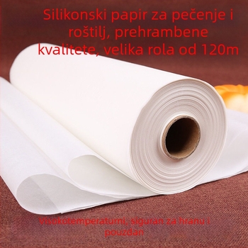 120 m silikonski papir za pečenje, upija masnoću, za pećnicu, posude i roštilj, kuhinjski papir