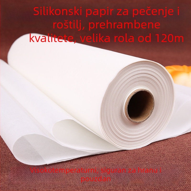120 m silikonski papir za pečenje, upija masnoću, za pećnicu, posude i roštilj, kuhinjski papir