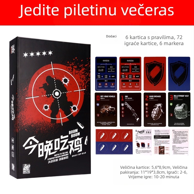 Stolna kartaška igra za 2–6 igrača: večernja borba Royale, zagonetka i zabava za party