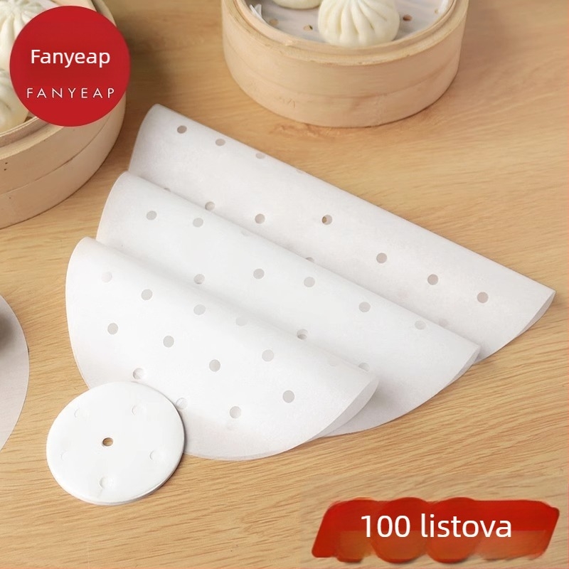 Jednokratni papir za parenje za kućnu upotrebu, anti-prijanjajući donji sloj za parnu posudu, papir za ulje za male knedle