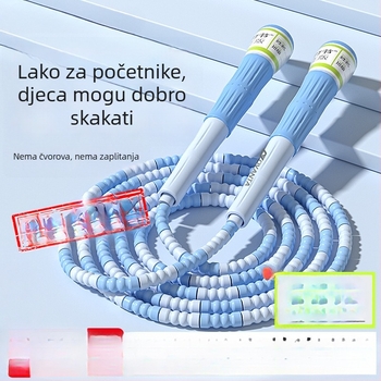 Pamukovo skakačko uže za djecu – početnici u vrtiću, s bambusnim segmentima, profesionalno za učenike osnovne škole, bez zapetljavanja, za uzrast 3–5 godina