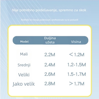 Pamukovo skakačko uže za djecu – početnici u vrtiću, s bambusnim segmentima, profesionalno za učenike osnovne škole, bez zapetljavanja, za uzrast 3–5 godina