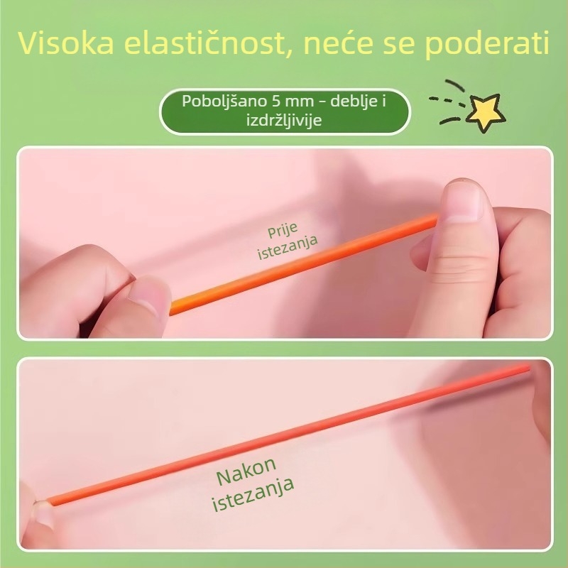 Izdržljivo švihadlo s gumom za učenike osnovne škole, nostalgično starinsko švihadlo.