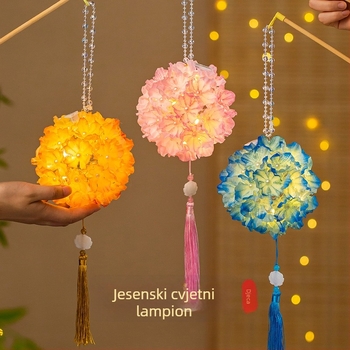 DIY set lanterna s hortenzijom – ručno izrađena zečja lanterna sa svjetlom, antički stil