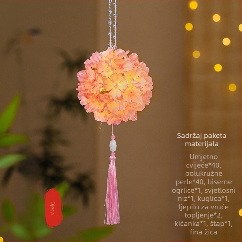 DIY set lanterna s hortenzijom – ručno izrađena zečja lanterna sa svjetlom, antički stil