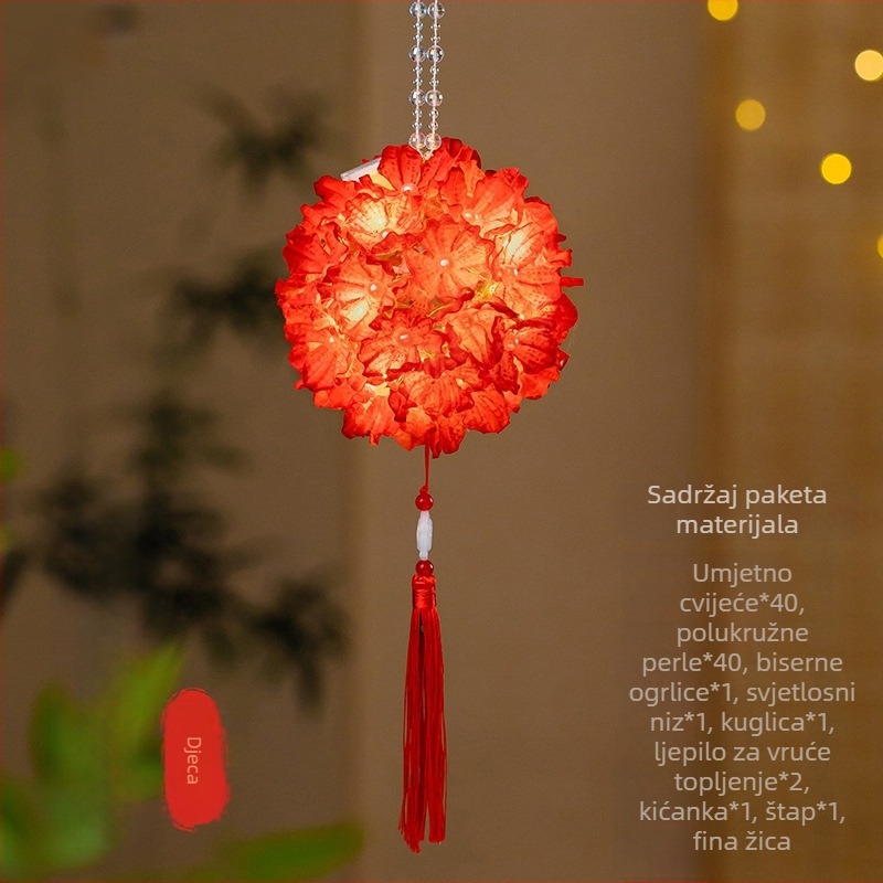 DIY set lanterna s hortenzijom – ručno izrađena zečja lanterna sa svjetlom, antički stil