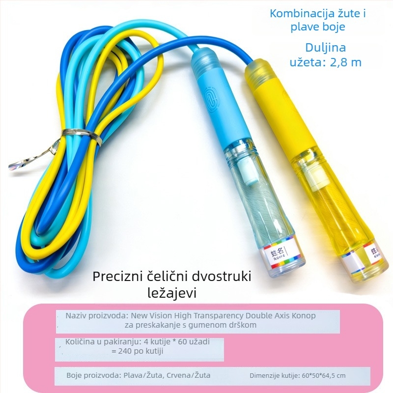 Užad za preskakanje s dvostrukim ležajevima, prilagodljiv, segmentirani dizajn za fitness