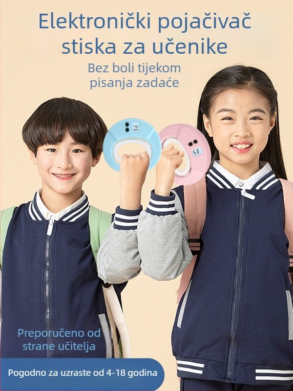 Elektronički trener za snagu stiska za djecu, mjerač snage prstiju, 0–50 kg, ABS