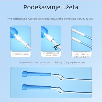 Dječje preskakanje konopca za predškolarce i učenike prvog razreda, uzrast 6–12 godina, lagano, bez zapetljavanja, profesionalno uže, za početnike