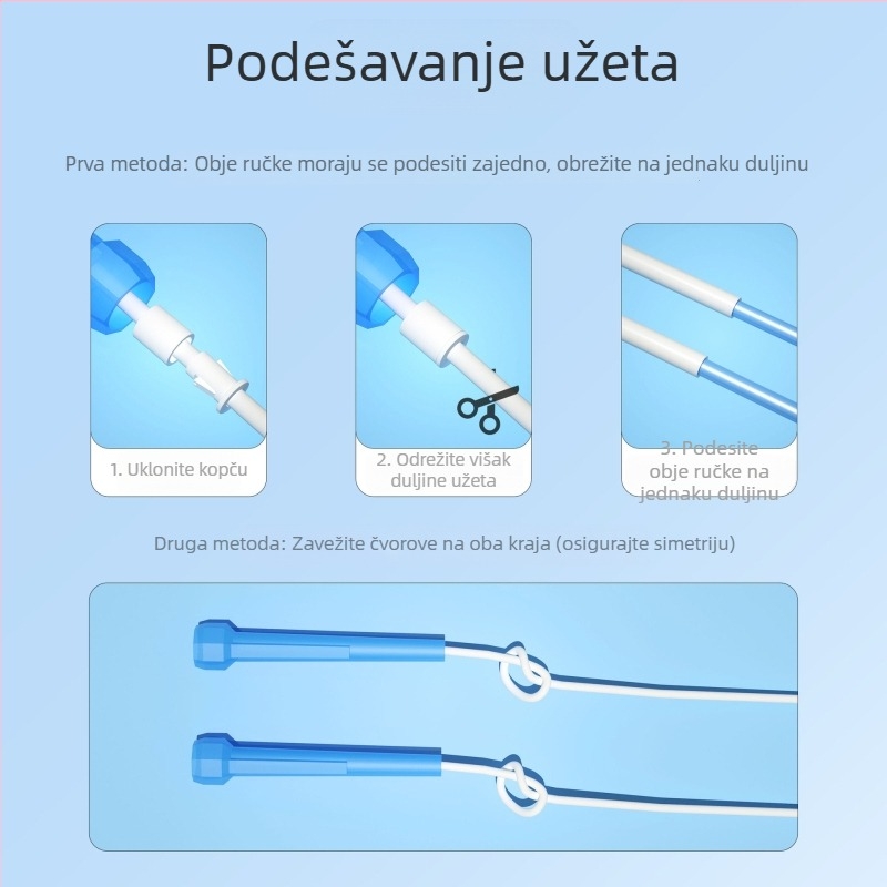 Dječje preskakanje konopca za predškolarce i učenike prvog razreda, uzrast 6–12 godina, lagano, bez zapetljavanja, profesionalno uže, za početnike