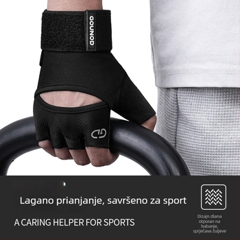 Gounod fitness rukavice s djelomičnim prstima, protuklizne i otporne na habanje, sportske trake za zglob, zaštita dlana za trening snage