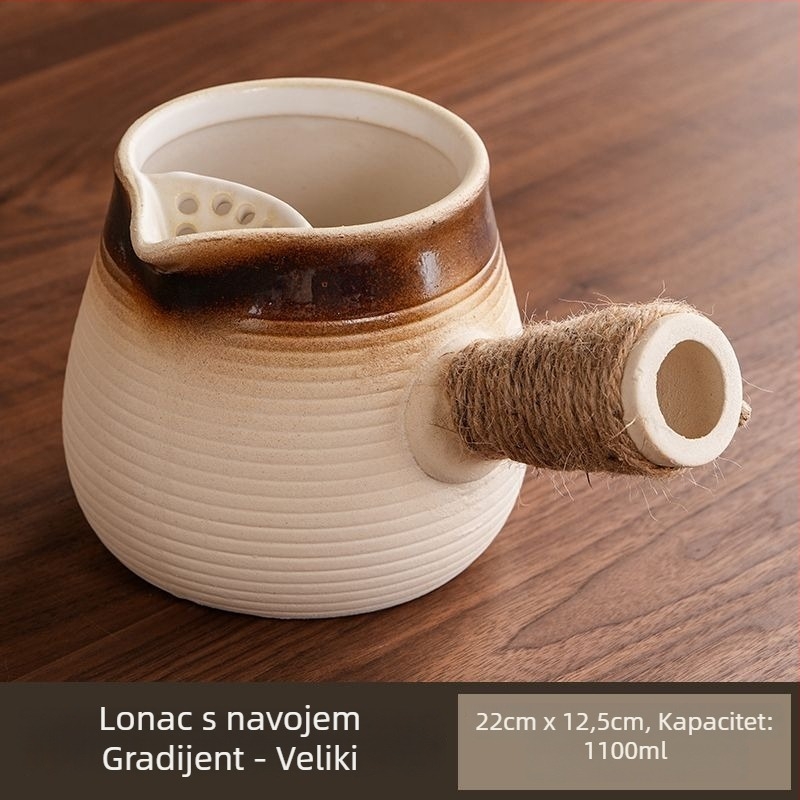 Keramički čajnik s poklopcem, velikog kapaciteta, otporan na visoke temperature, pogodan za suho zagrijavanje, set šalice za čaj, za vanjsku plinsku ploču