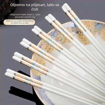 Keramički štapići za jelo, moderni minimalistički stil, jednobojni, prehrambena kvaliteta, otporni na plijesan, vlagu i visoke temperature, za kućnu upotrebu