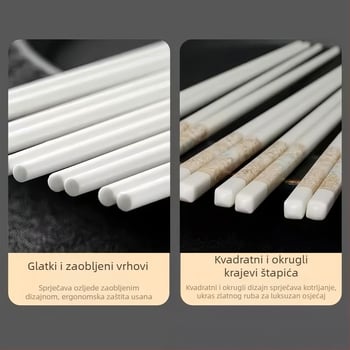 Keramički štapići za jelo, moderni minimalistički stil, jednobojni, prehrambena kvaliteta, otporni na plijesan, vlagu i visoke temperature, za kućnu upotrebu