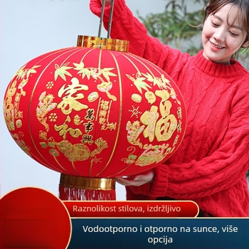 Crveni dugi lampion u kineskom stilu za Godinu konja, vanjska vodootporna dekoracija za ulazna vrata i balkon