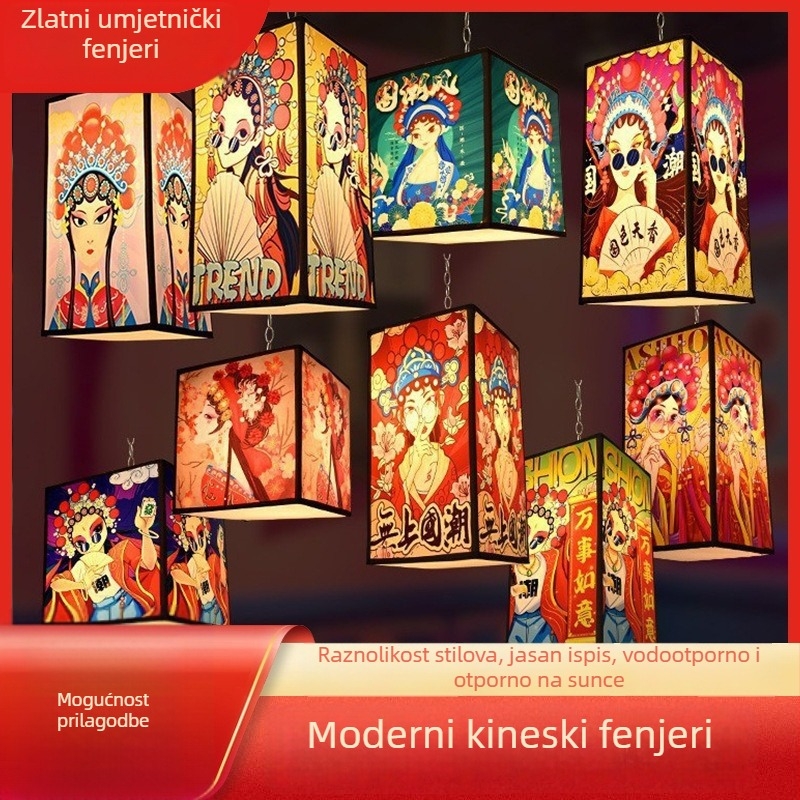 Lampioni kineskog stila za otvorene ulice i turističke atrakcije, tradicionalni dvorčki lampioni za strop, dekoracija u starim gradovima i kulturnom turizmu