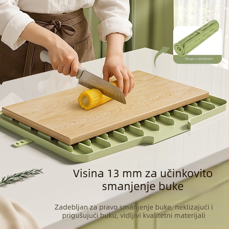 Silikonska podloga za odvod vode s kosim odvodom, kuhinja – za voće, povrće i posuđe