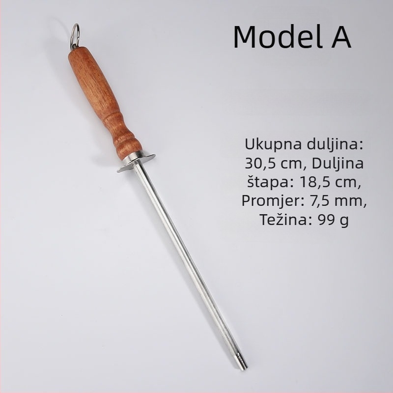 Nehrđajući čelik – šipka za oštrenje noževa za kuhinju, set s kamenom za oštrenje, Blue Thorn, starinski/retro stil