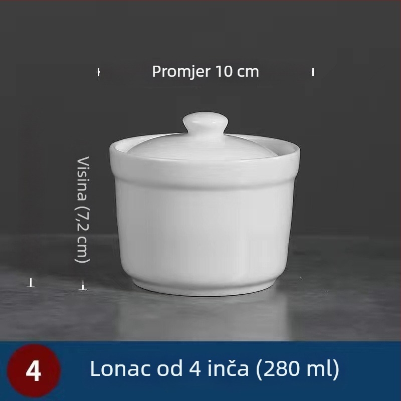 Keramički lonac za vodnu kupelj za kuhanje jaja na pari i juhe od ptičjeg gnijezda, 1 L, kineski stil