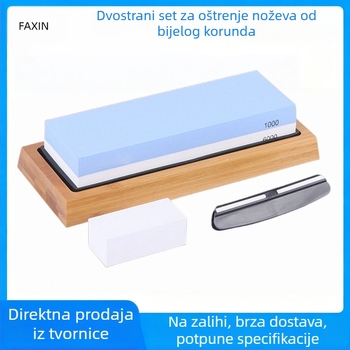 Dvostrani kuhinjski kamen za oštrenje noževa, 1000/6000 zrnatosti, bijeli korund, plavo-bijeli kamen