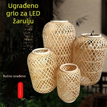 Lanterna od bambusa, ručno pletena u kineskom stilu, za čajne kuće i restorane, ukrasna viseća svjetiljka